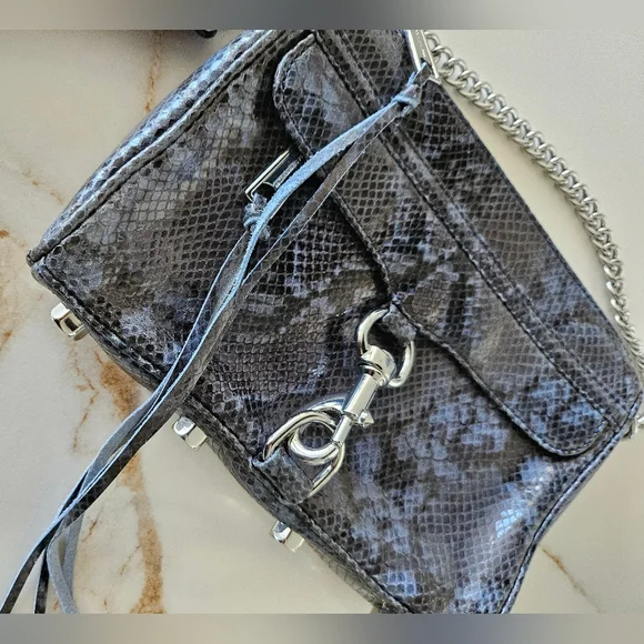 Rebecca Minkoff Sunday Blue Snake Mini Bag Leather - Picture 3 of 16